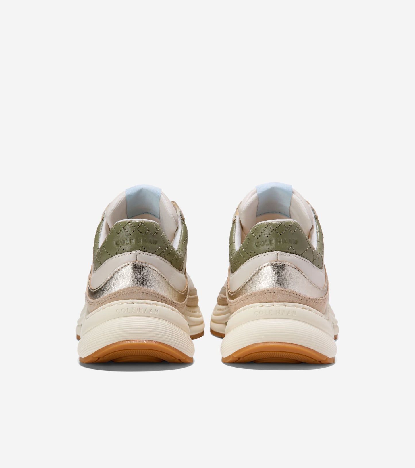 W33381:IVORY/CH OAT SUEDE/OIL GREEN SUEDE/GOLD METALLIC/IVORY-OIL GREEN