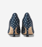 W34314:NAVY/WHITE POLKA DOT PRINT TEXTILE