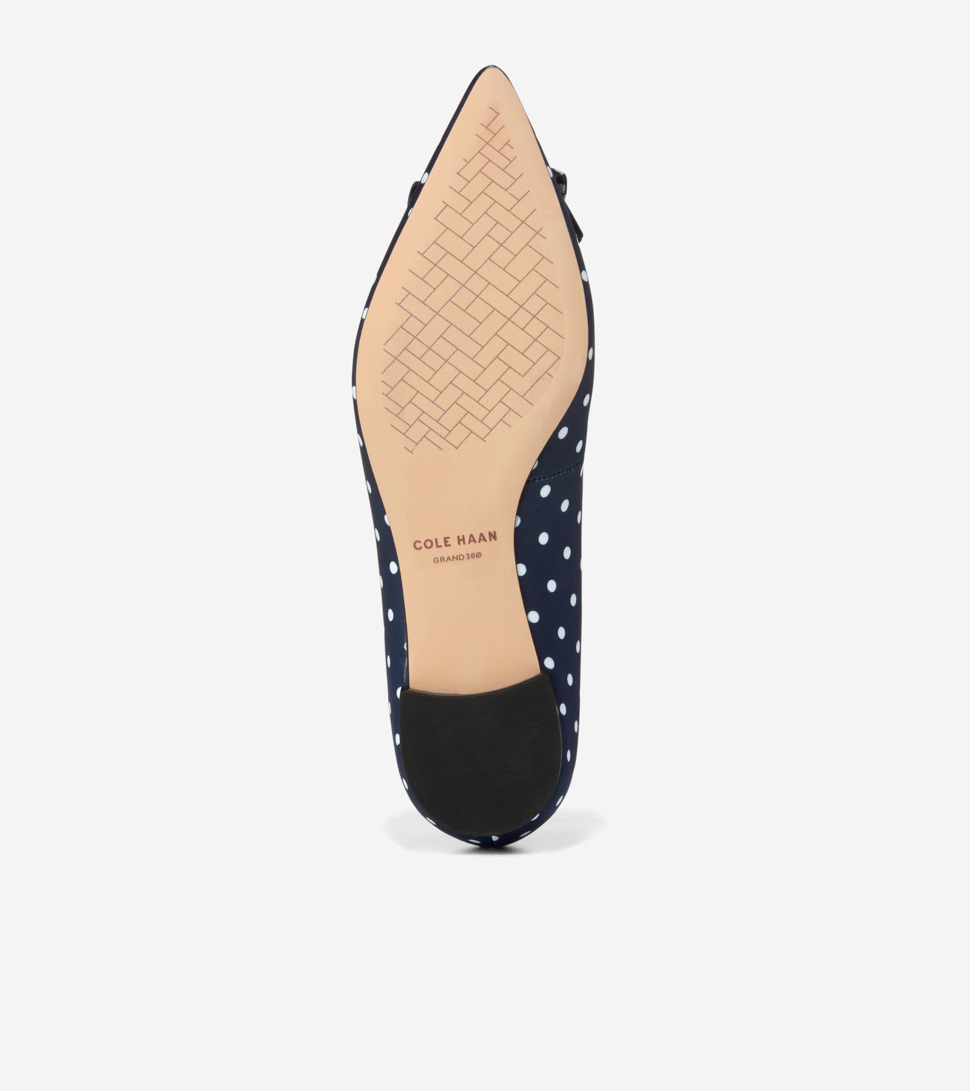 W34318:NAVY/WHITE POLKA DOT PRINT SATIN