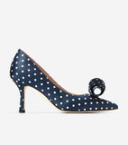 W34314:NAVY/WHITE POLKA DOT PRINT TEXTILE