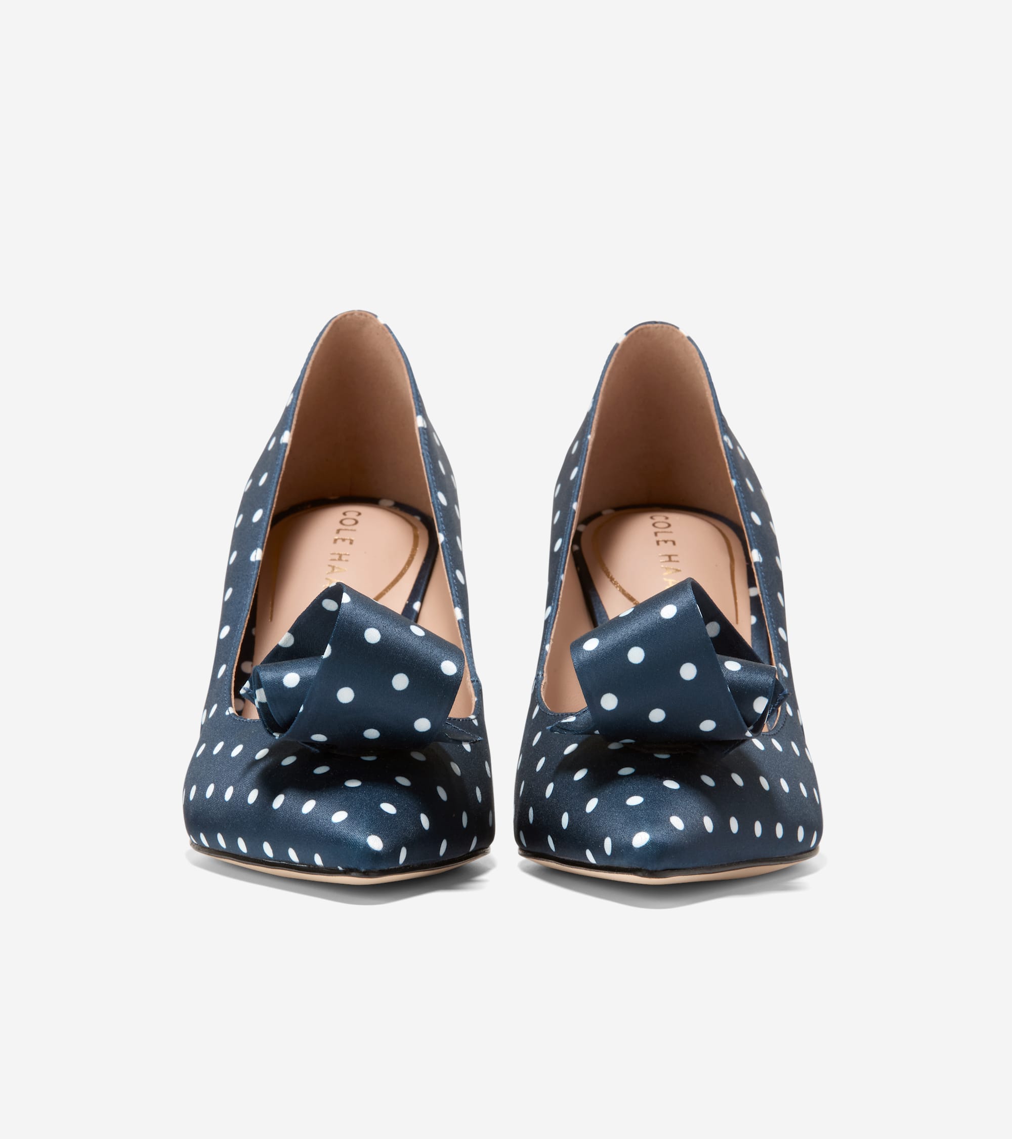 W34314:NAVY/WHITE POLKA DOT PRINT TEXTILE