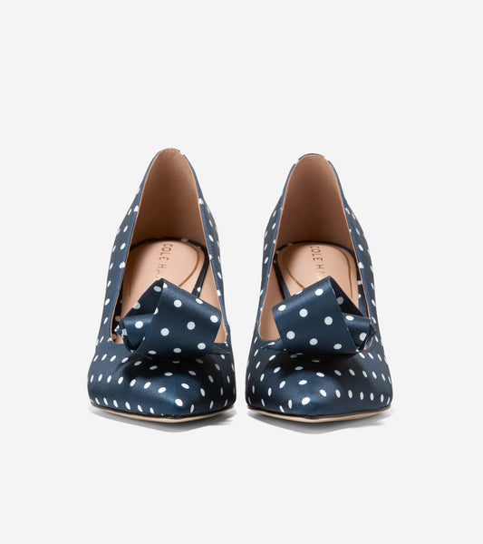 W34314:NAVY/WHITE POLKA DOT PRINT TEXTILE