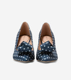 W34314:NAVY/WHITE POLKA DOT PRINT TEXTILE