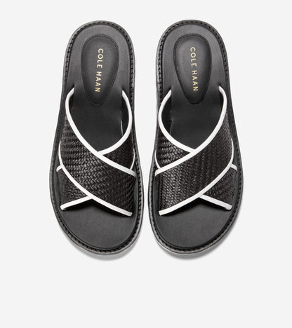 W32997:BLACK RAFFIA/WHITE/BLACK-WHITE