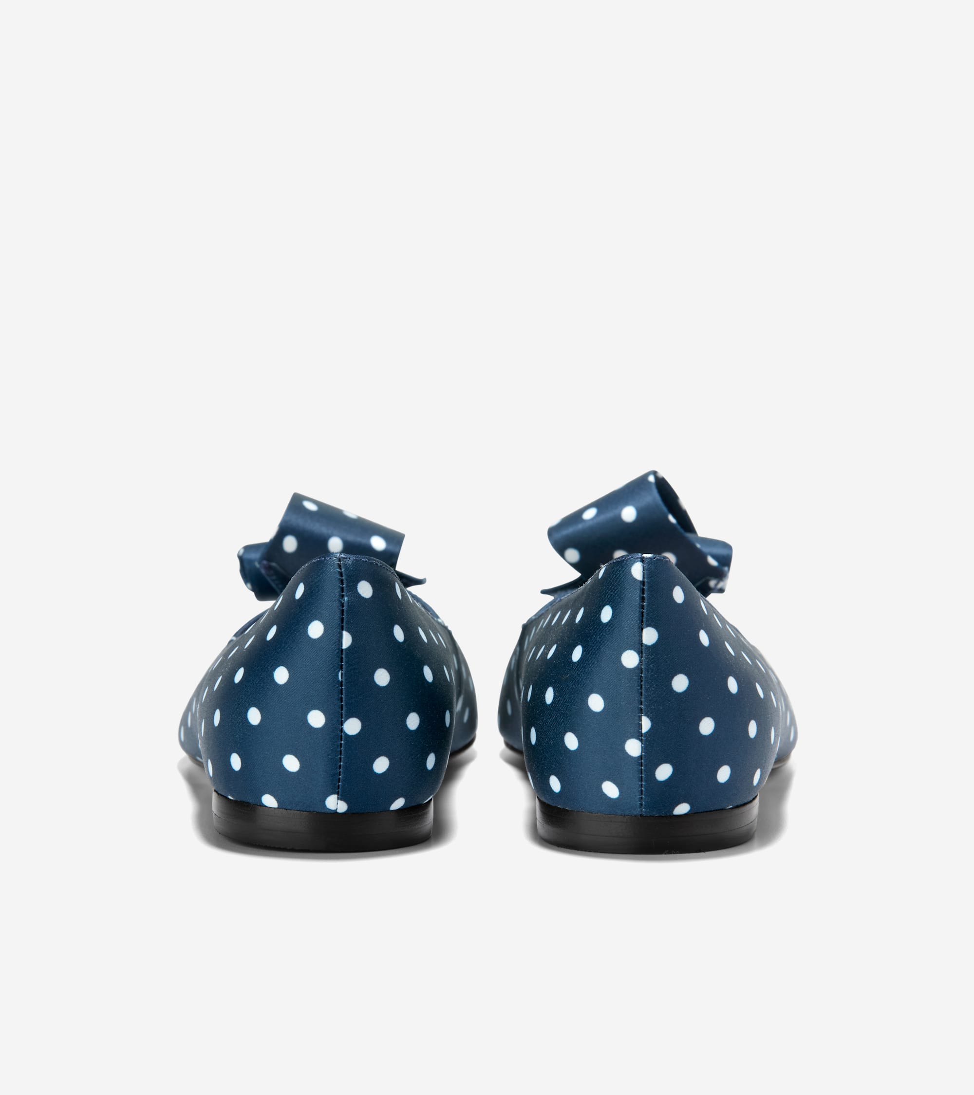 W34318:NAVY/WHITE POLKA DOT PRINT SATIN