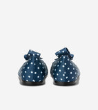 W34318:NAVY/WHITE POLKA DOT PRINT SATIN