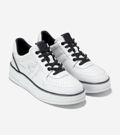 W32839:WHITE PERF LEATHER/BLACK/WHITE
