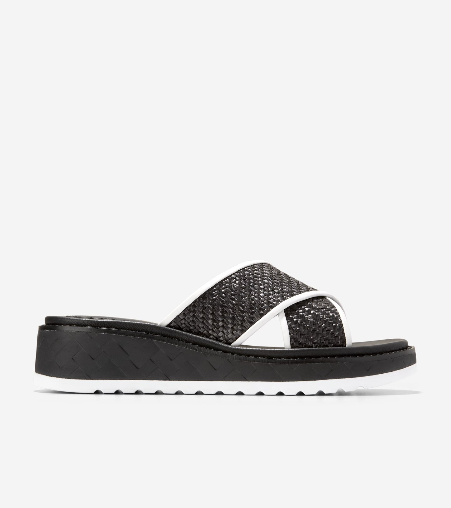 W32997:BLACK RAFFIA/WHITE/BLACK-WHITE