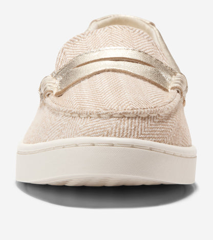 W31191:NATURAL/CH CHEVRON GOLD CANVAS/GOLD METALLIC LEATHER