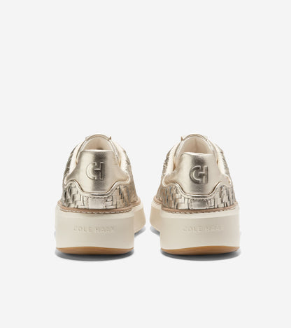 W30308:SOFT GOLD GENEVIEVE WEAVE LEATHER/IVORY