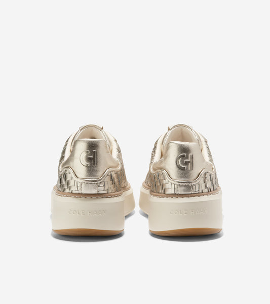 W30308:SOFT GOLD GENEVIEVE WEAVE LEATHER/IVORY