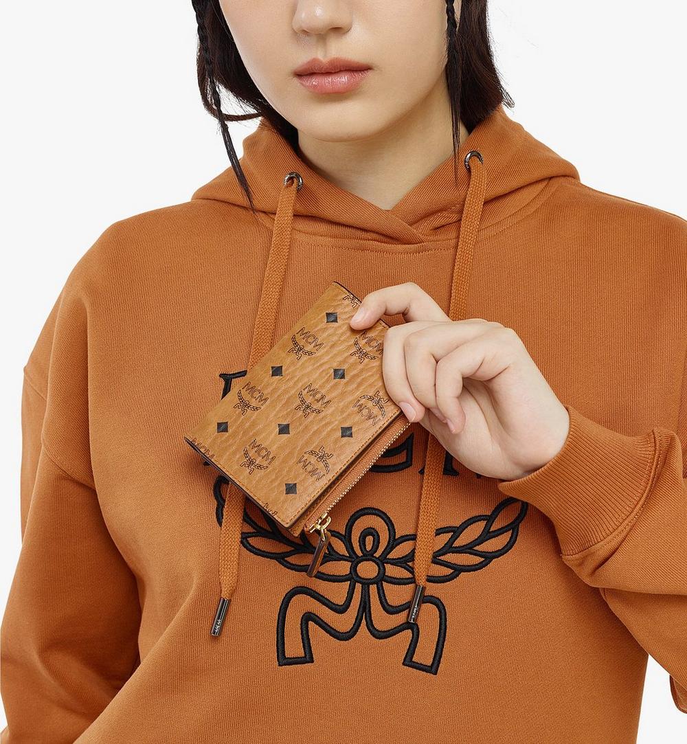 MXSBSVI01CO001-Bifold Zip Card Wallet in Visetos Original|COGNAC