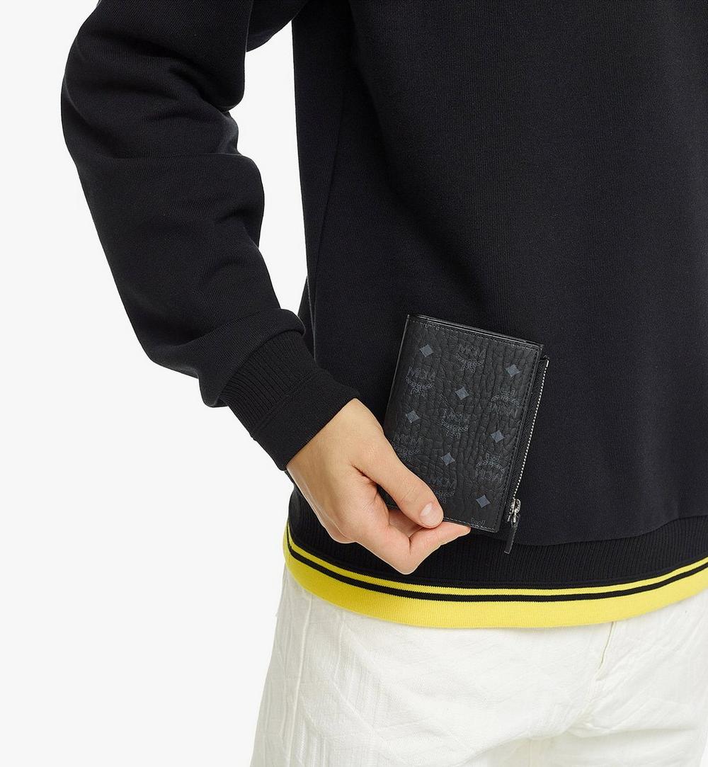 MXSBSVI01BK001-Bifold Zip Card Wallet in Visetos Original|BLACK