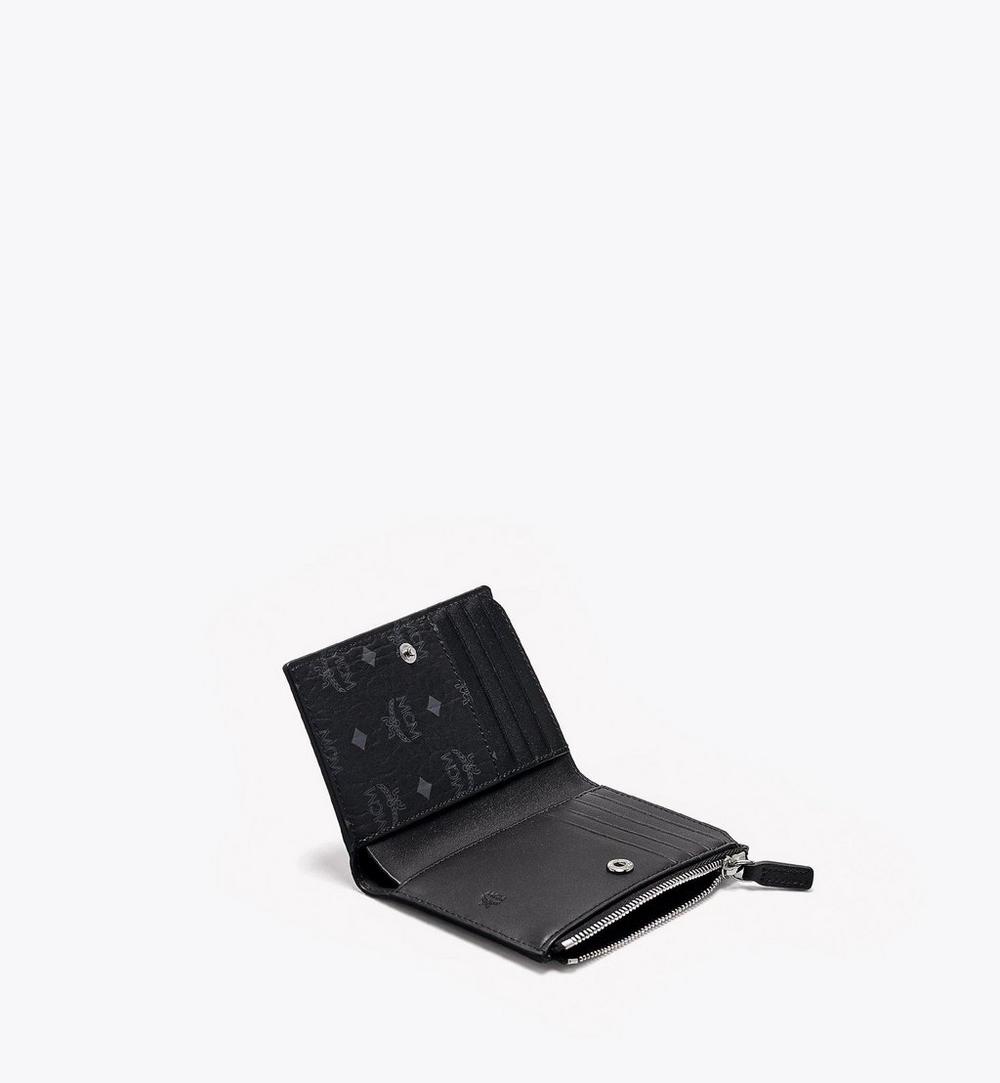 MXSBSVI01BK001-Bifold Zip Card Wallet in Visetos Original|BLACK