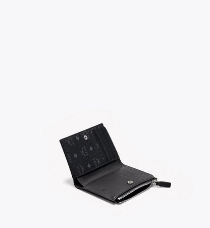 MXSBSVI01BK001-Bifold Zip Card Wallet in Visetos Original|BLACK