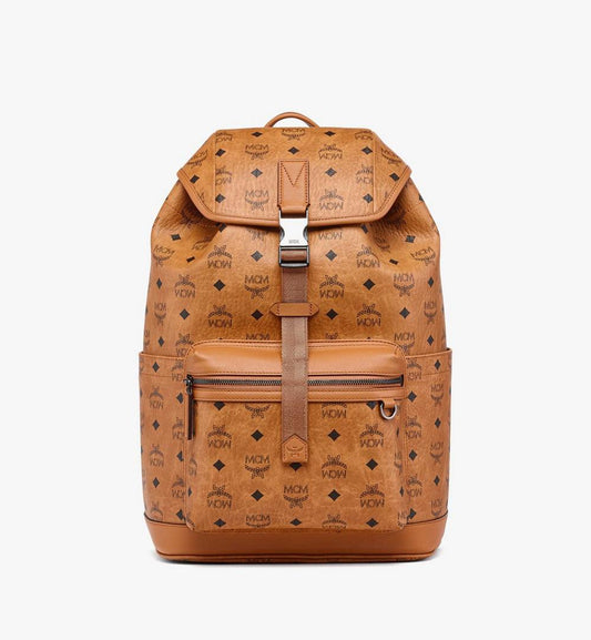 MMKFSBG01CO001-Brandenburg Backpack in Visetos|COGNAC