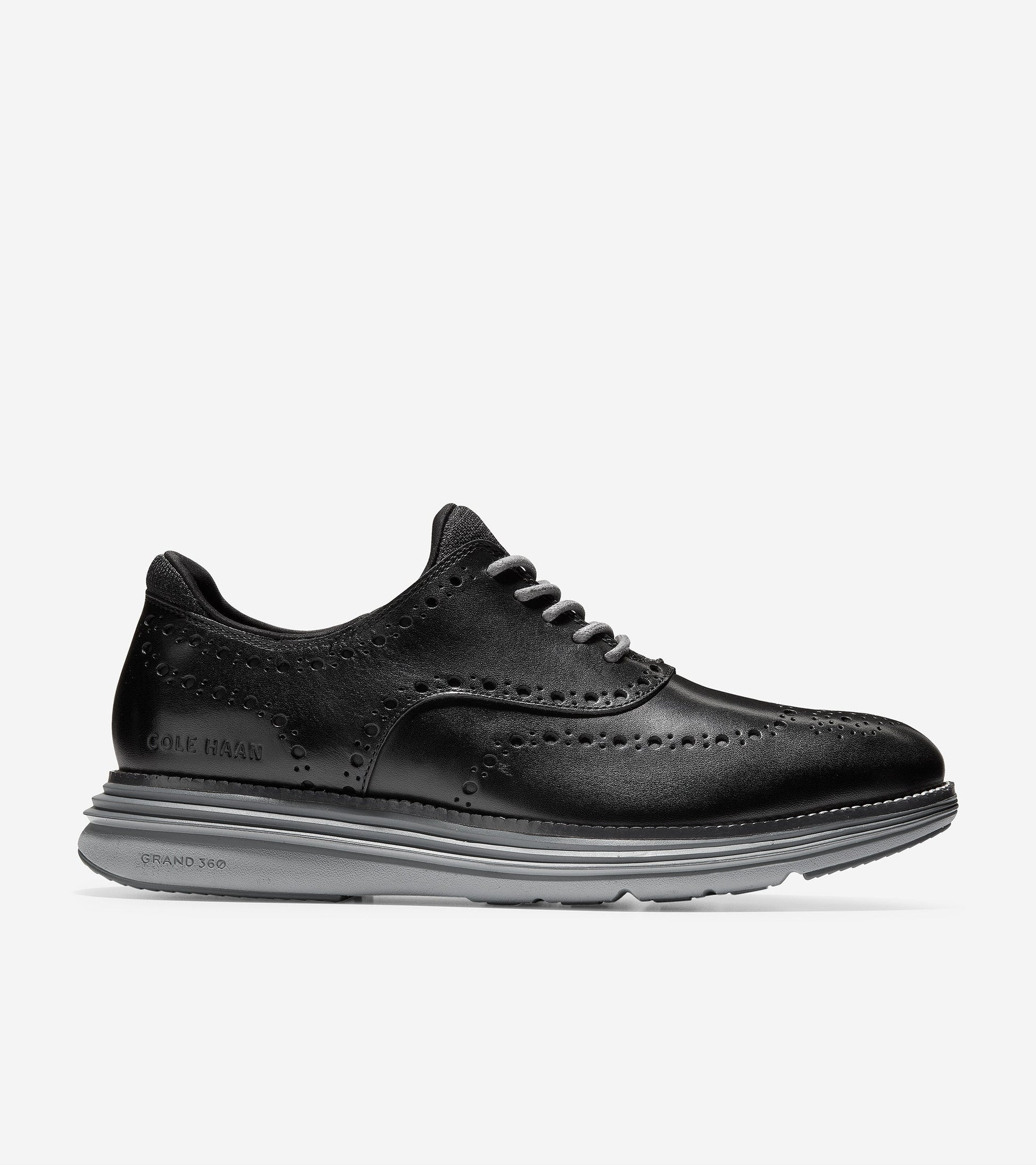 ColeHaan-ØriginalGrand Ultra Wingtip Oxford-c32064-Black Leather-Quiet Shade