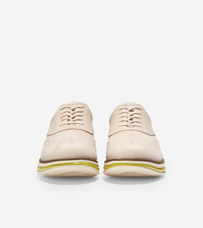 ColeHaan-ØriginalGrand Energy Wingtip Oxford-c33536-Cement-Ivory-Safety Yellow