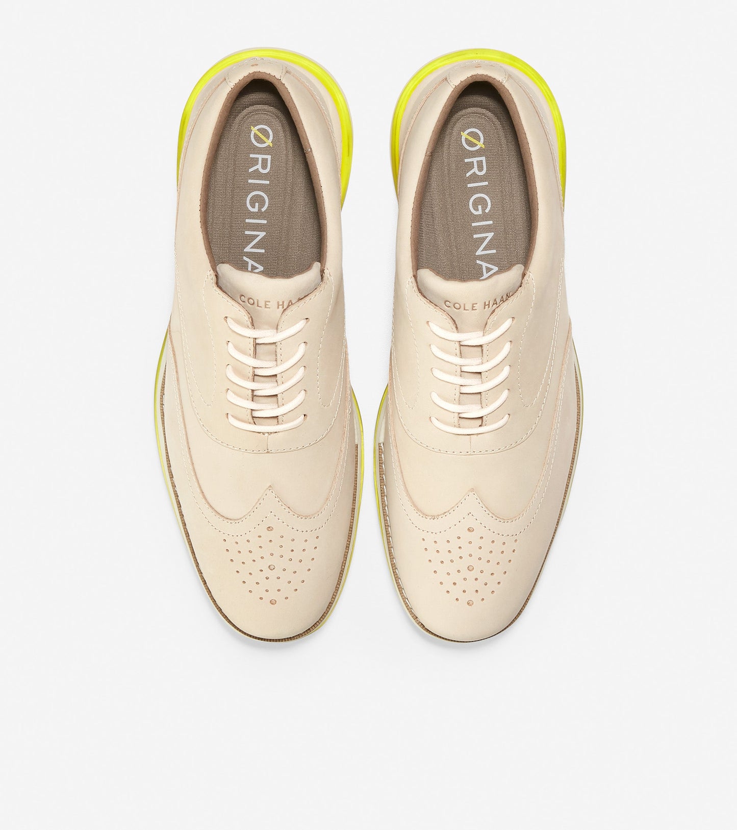ColeHaan-ØriginalGrand Energy Wingtip Oxford-c33536-Cement-Ivory-Safety Yellow