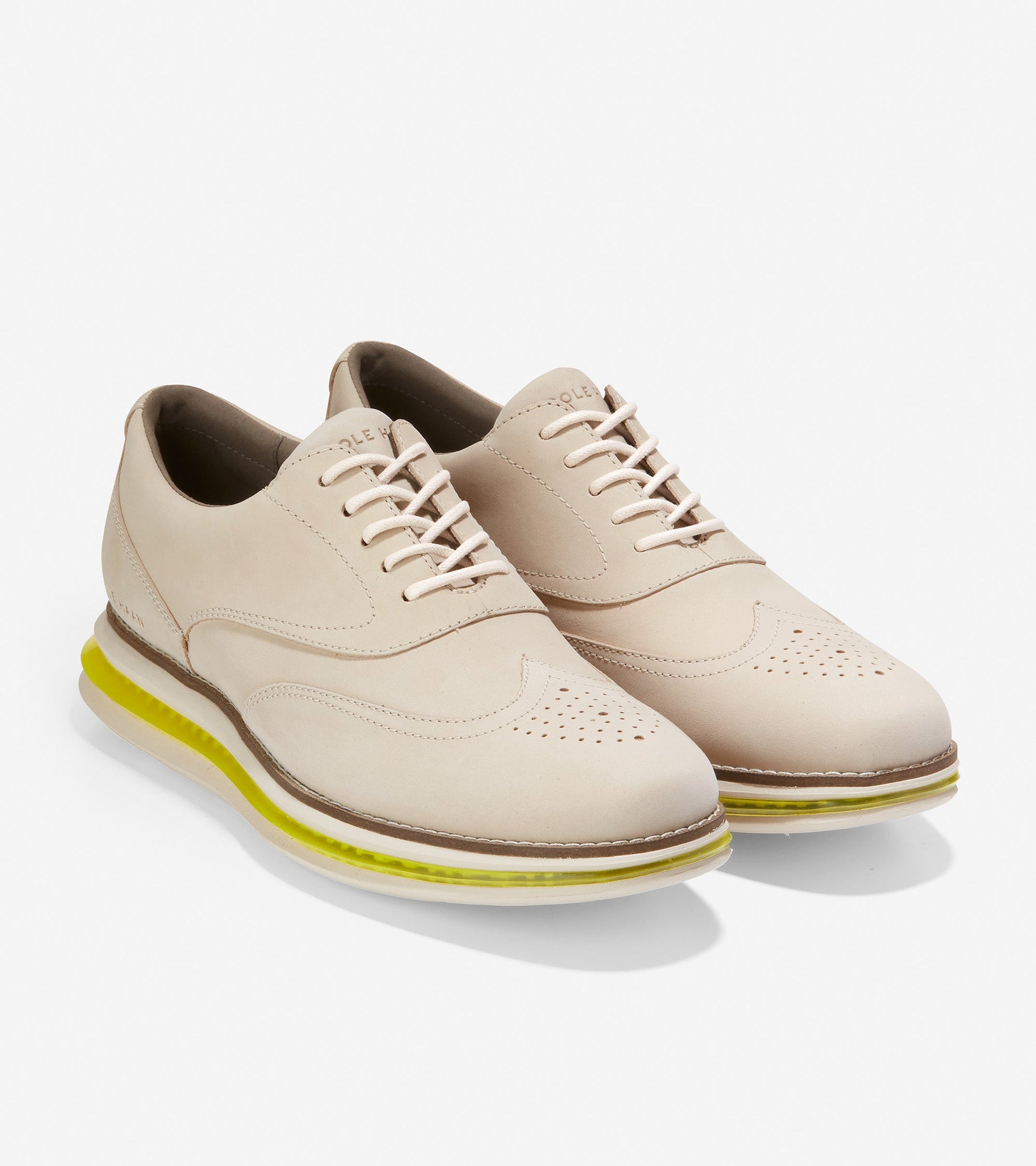 ColeHaan-ØriginalGrand Energy Wingtip Oxford-c33536-Cement-Ivory-Safety Yellow