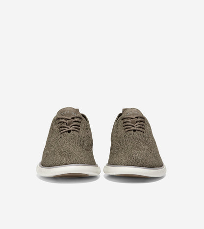 c35633-Men's 2.ZERØGRAND Wingtip Oxford-Stone Grey-Dark Fern Stitchlite™