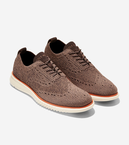 C35634-Men's 2.ZERØGRAND Wingtip Oxford-Dark Chocolate-Light Whiskey Stitchlite™