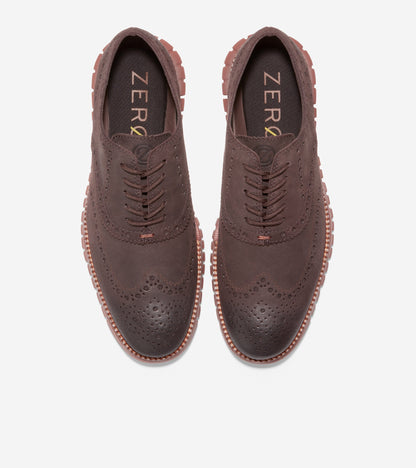 C36194-Men's ZERØGRAND Wingtip Oxford-Dark Chocolate-Burnt Henna