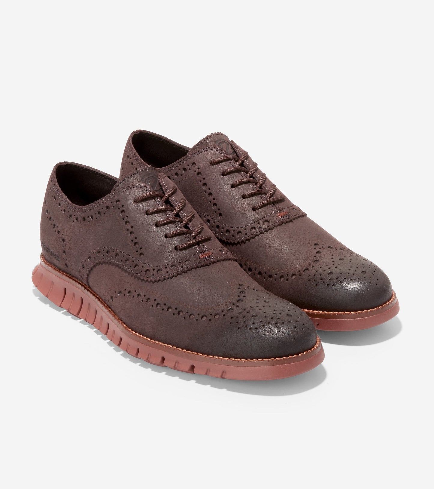 C36194-Men's ZERØGRAND Wingtip Oxford-Dark Chocolate-Burnt Henna