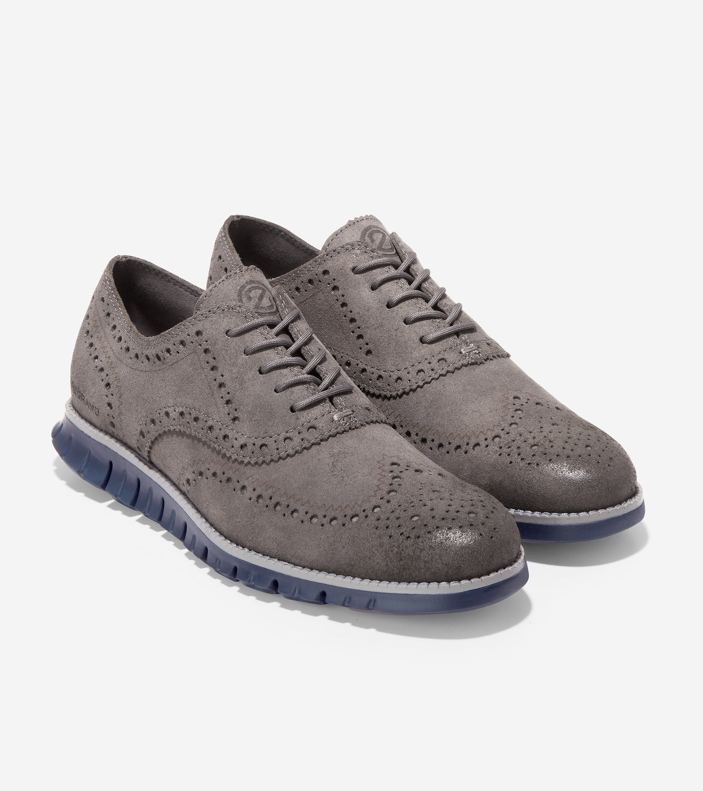 C36195-Men's ZERØGRAND Wingtip Oxford-Eiffel Tower-Navy Blazer