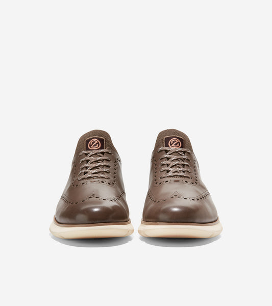 C36211-Men's 4.ZERØGRAND Wingtip Oxford-Morel-Egret