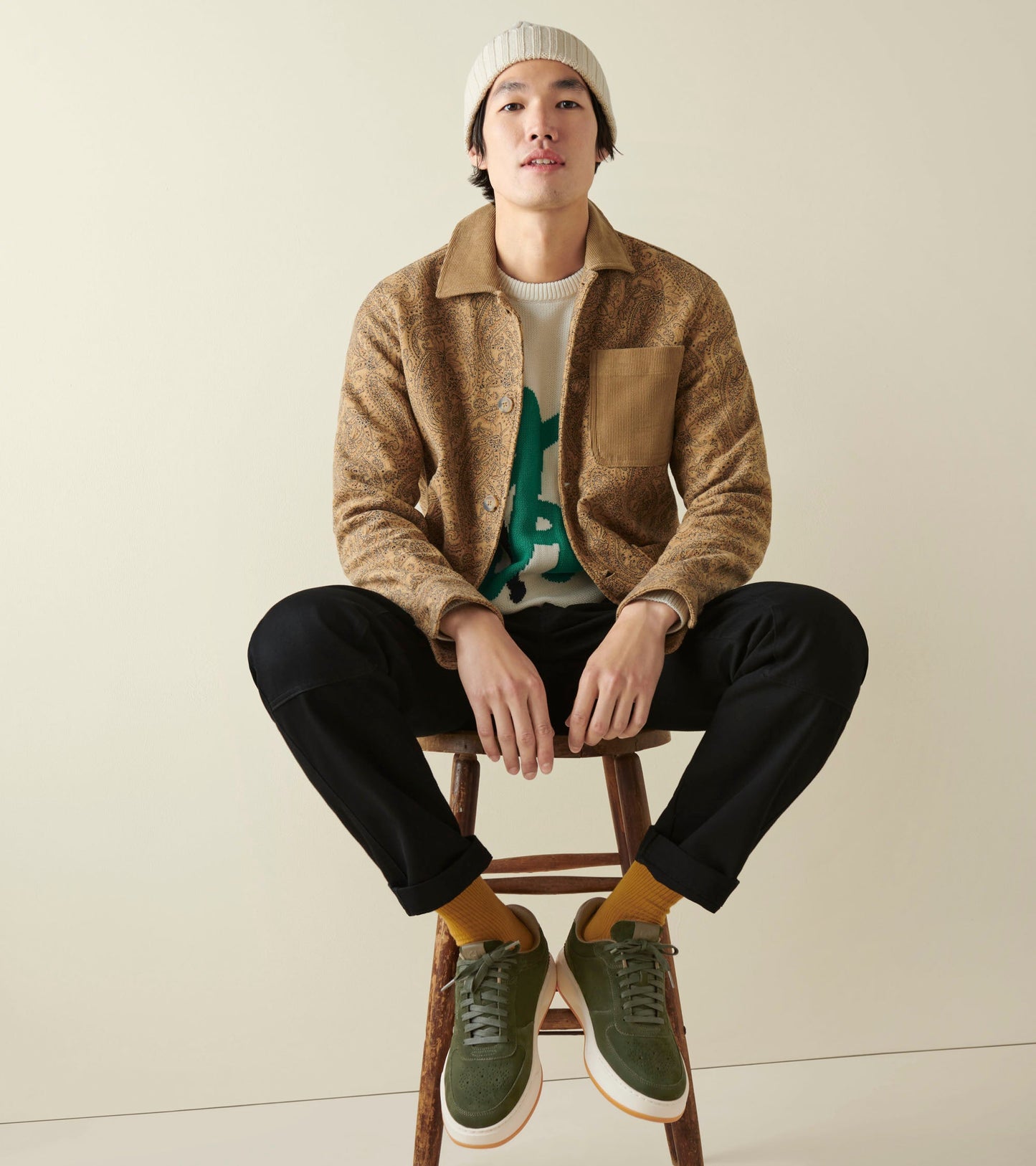 C36346-Men's GrandPrø Crossover Sneaker-Stone Grey-Dark Fern