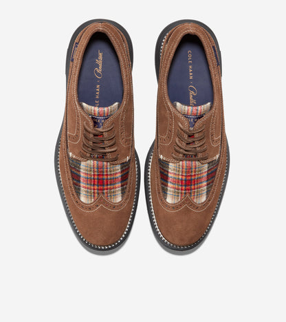 C36444-Men's Cole Haan x Pendleton ØriginalGrand Longwing Oxford-Lumber-Acadia Plaid-Caviar