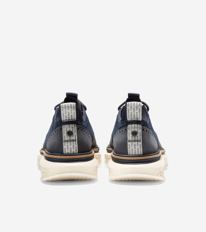 c36507-Men's 5.ZERØGRAND Wingtip Oxford-Navy Blazer-Ivory