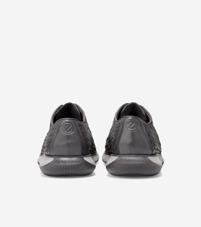c36525-4.ZERØGRAND Hand-Woven Oxford-Pavement Leather-Titanium