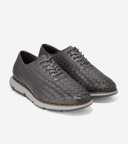 c36525-4.ZERØGRAND Hand-Woven Oxford-Pavement Leather-Titanium