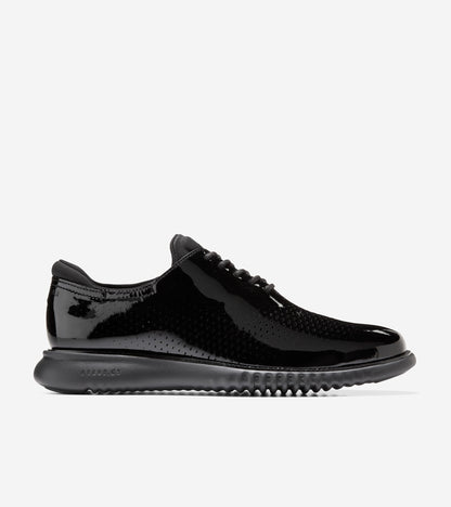 C37085-Men's 2.ZERØGRAND Lined Laser Wingtip Oxford-Black Patent