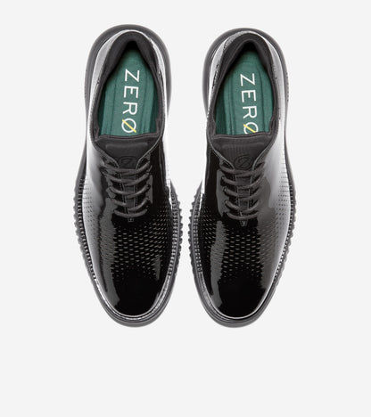 C37085-Men's 2.ZERØGRAND Lined Laser Wingtip Oxford-Black Patent