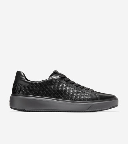 C37128-Men's GrandPrø Topspin Woven Lux Sneaker-Black-Pavement