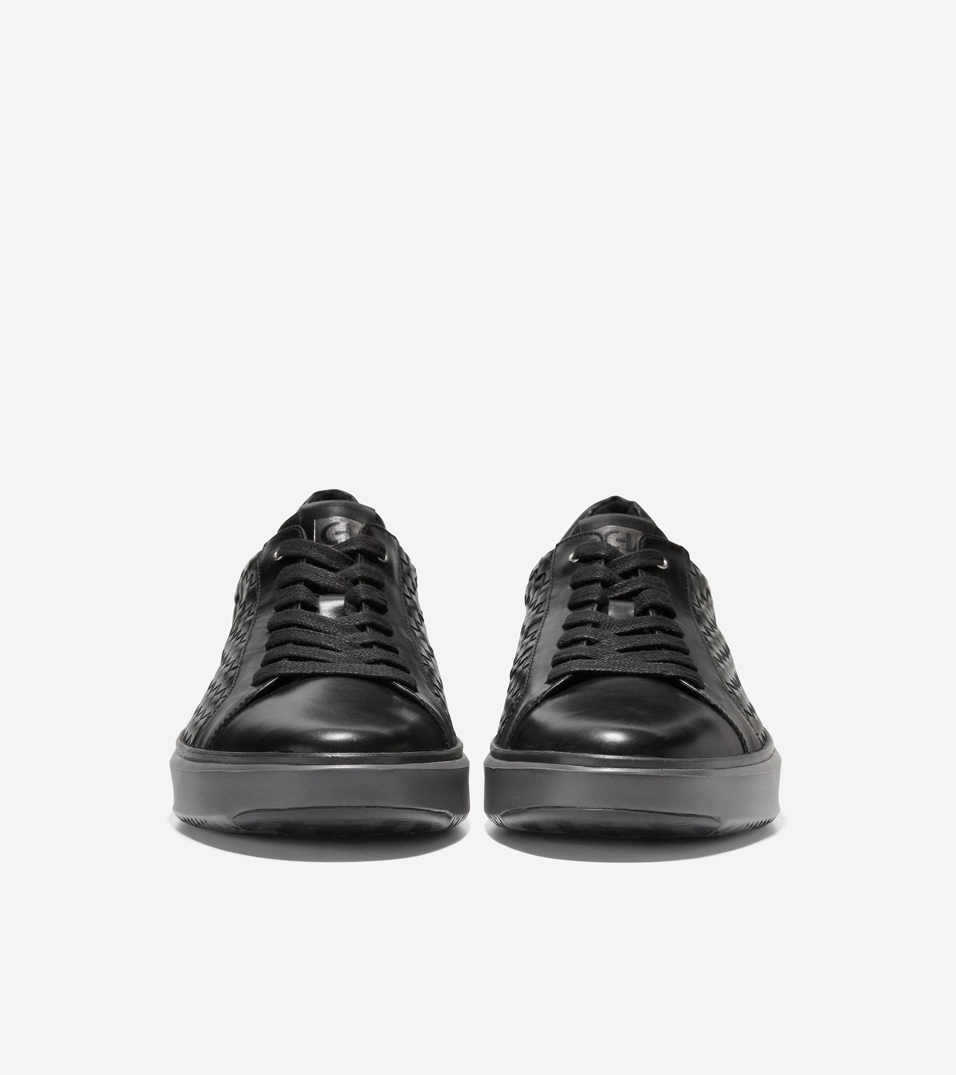 C37128-Men's GrandPrø Topspin Woven Lux Sneaker-Black-Pavement