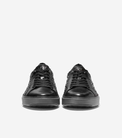 C37128-Men's GrandPrø Topspin Woven Lux Sneaker-Black-Pavement