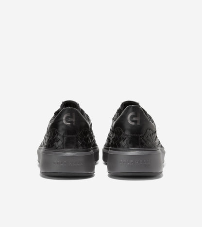 C37128-Men's GrandPrø Topspin Woven Lux Sneaker-Black-Pavement