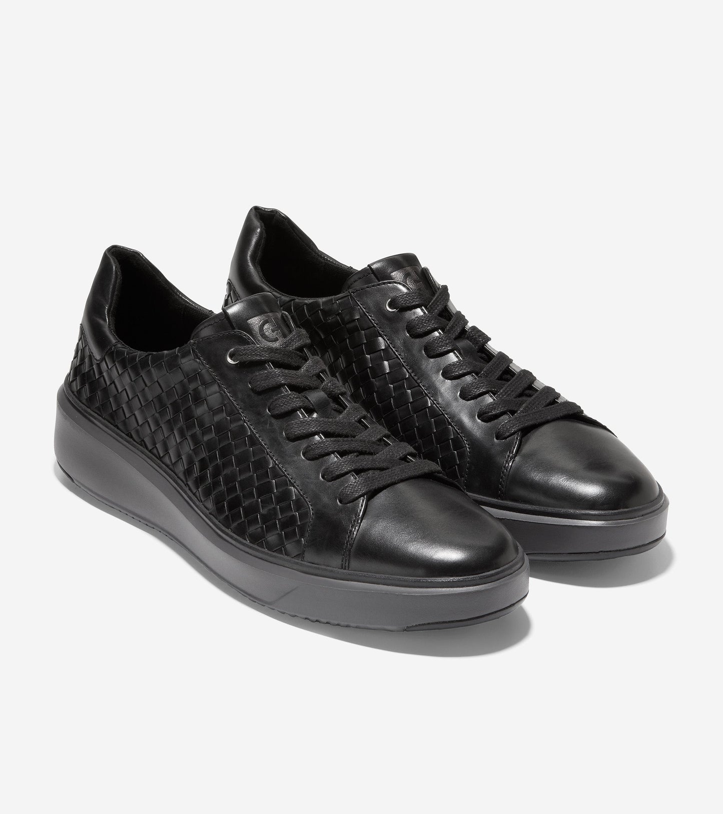 C37128-Men's GrandPrø Topspin Woven Lux Sneaker-Black-Pavement