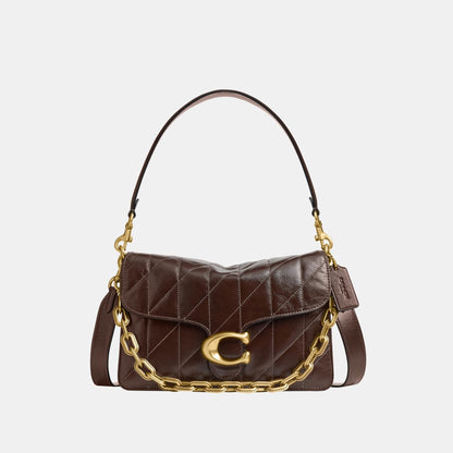 CAF55-Chain Tabby Shoulder Bag with Quilting-B4/Maple