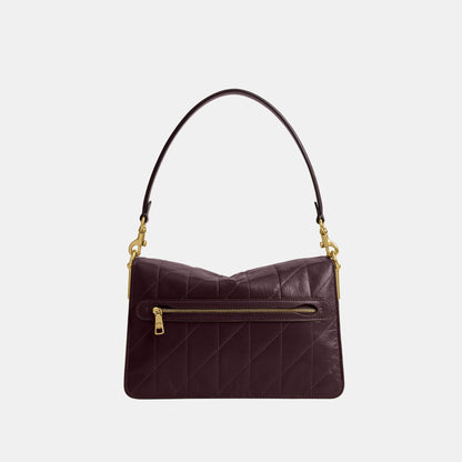 CAF55-Chain Tabby Shoulder Bag with Quilting-B4/Black Currant