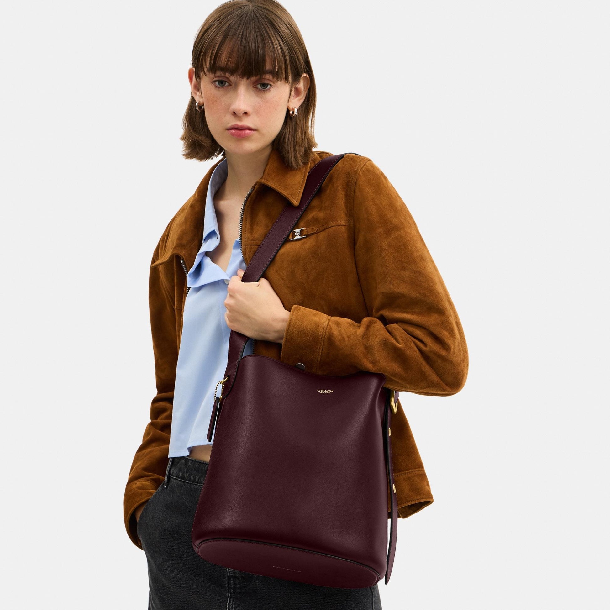 CCC23-Bleecker Bucket Bag-B4/Merlot
