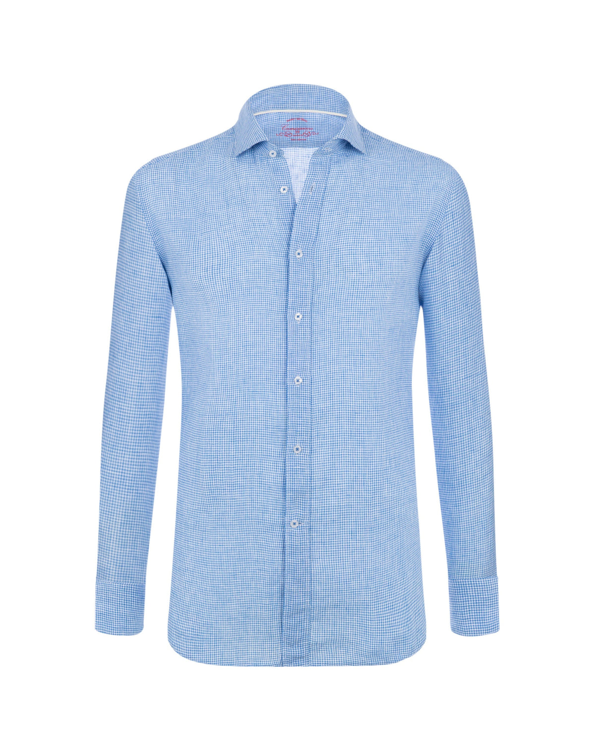 Blue linen trendy shirt.