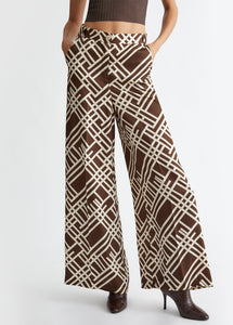 brown geometric print