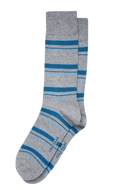 Chm253Dr03002-Men's 1PK Stripe Dress Crew-Medium Grey Heather
