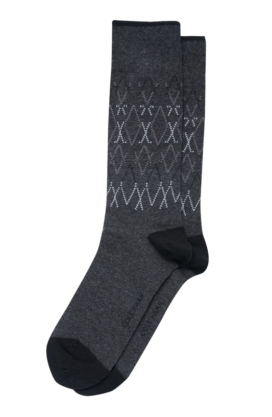 Chm253Dr04001-Men's 1PK Geo Dress Crew-Dark Grey Heather