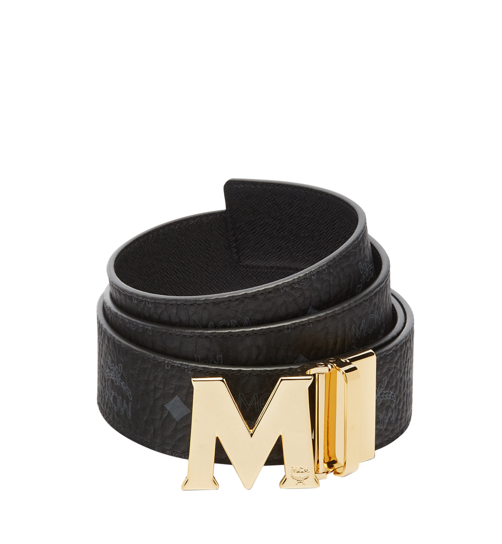 MXBAAVI03BK001-Claus M Reversible Belt 1.75" in Visetos|BLACK/GOLD